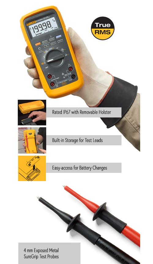 87V MAX Holster and Probe Features