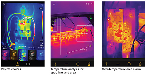 Functions on the TC01C thermal camera for smart phones