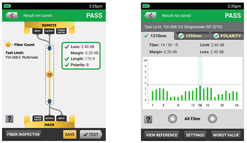 Versiv Results Screen