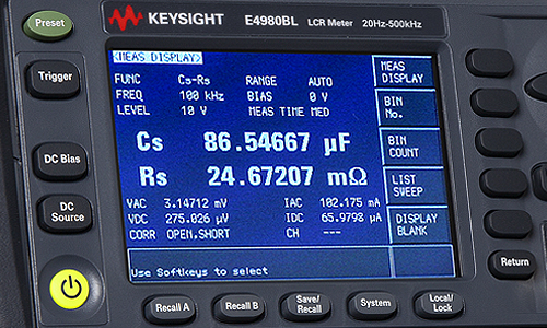E4980BL Display