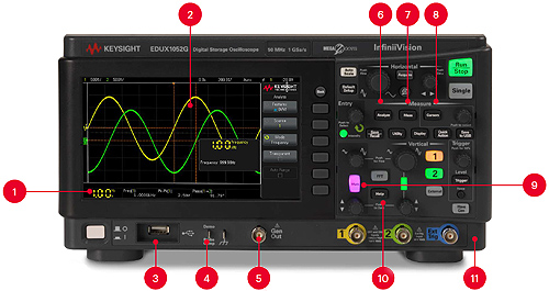 EDUX1052G Front Panel Features