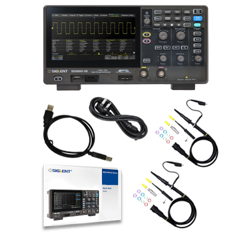 SDS800X-HD 2-Channel Oscilloscope Box Contents