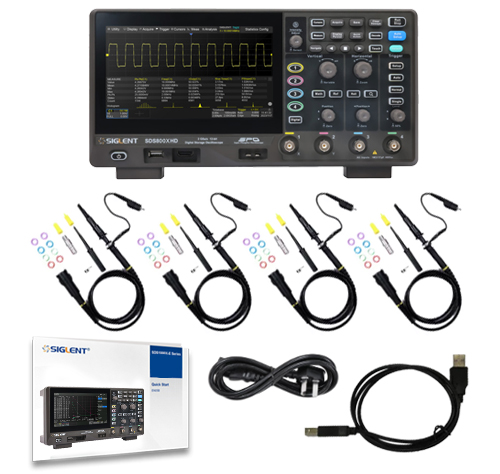 SDS800X-HD 4-Channel Oscilloscope Box Contents
