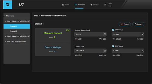 Web Interface for PSU Control
