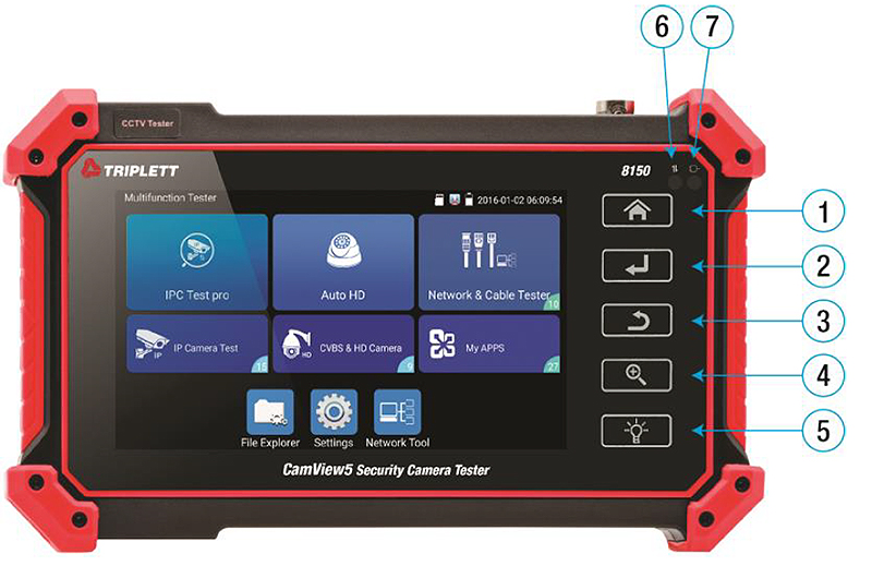 8150 CamView IP Pro 5 Front Interface Features