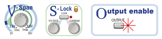 V-Span, S-Lock, Output Enable