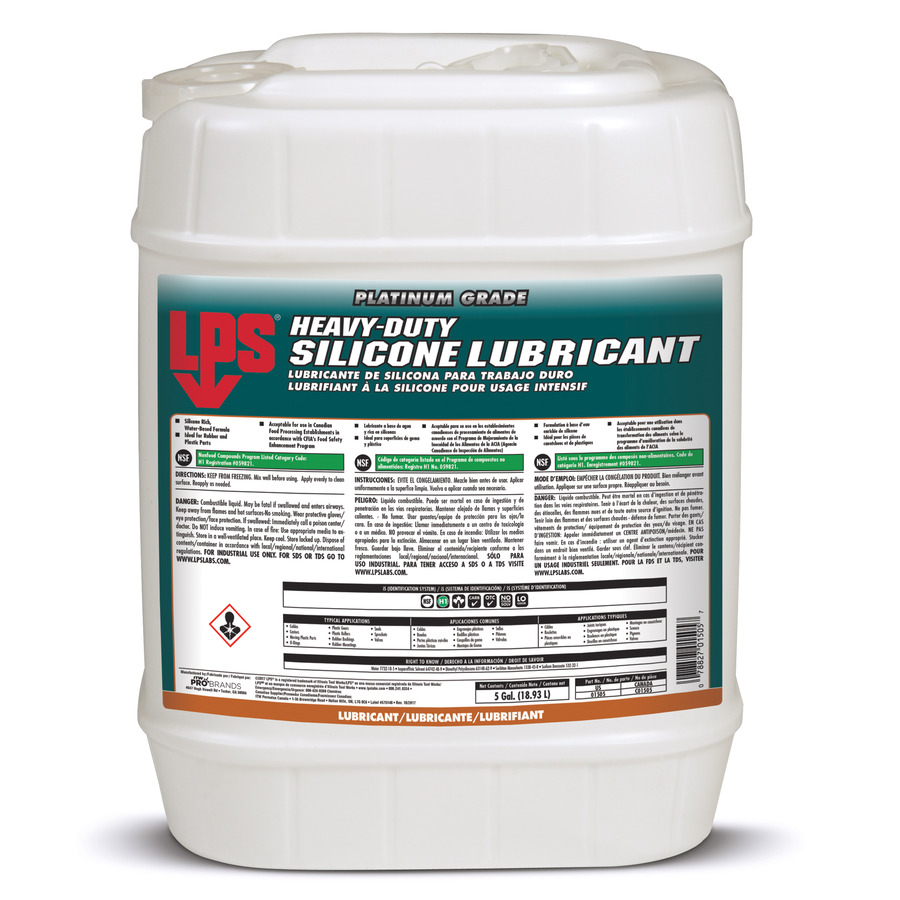 LPS 01505 Heavy-Duty Silicone Lubricant, 5 gal / 18.93 L