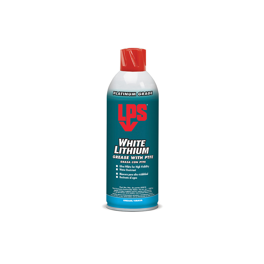 LPS 03816 White Lithium Grease, with PTFE, 16 oz / 475 mL