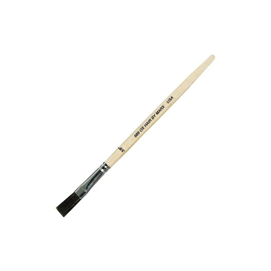 Gordon Brush 0689-00012 Artist Brush, Flat, Anti-Static, Ox/Wood, Sz: 1/8", Trim: 5/8", OAL 7-1/2", ESD, 689 Series