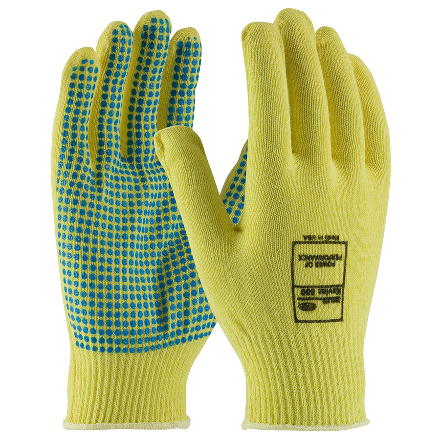 Kut Gard 08-K200PD/L Gloves, Cut Resistant, Kevlar Seamless Knit, Light Weight, 13 Gauge, Yellow, L