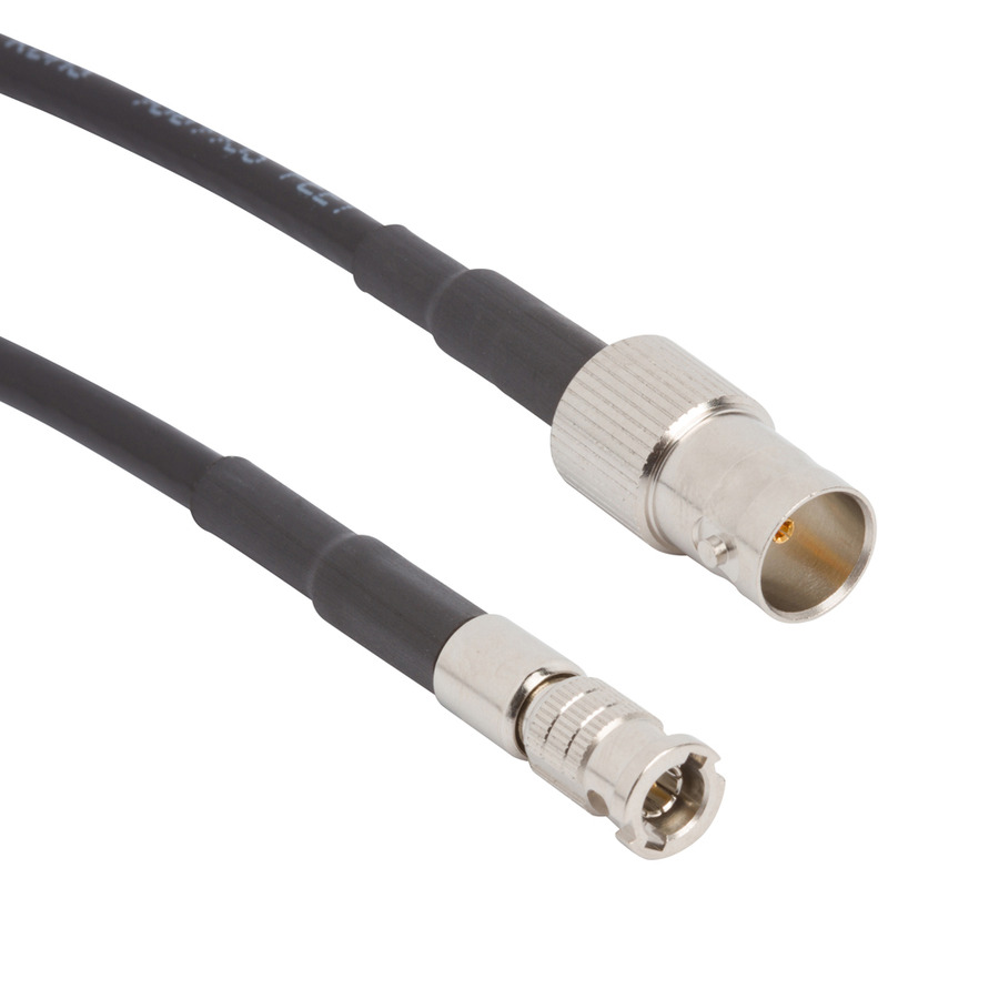 Amphenol RF 095-666-44883-1 RF Cable, BNC Straight Jack to HD-BNC Straight Plug, Belden 1855A, 6" L, 75 Ohm