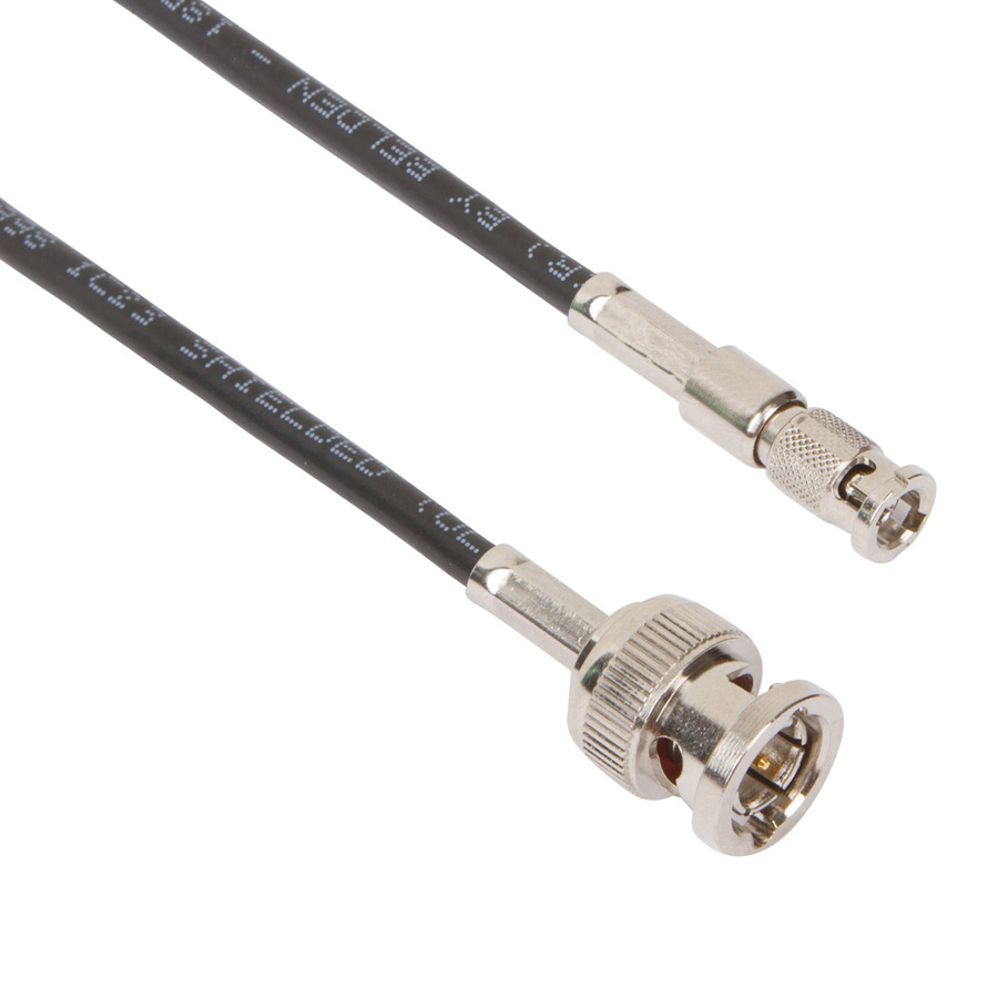 Amphenol RF 095-850-130-006 RF Cable, BNC Straight Plug to HD-BNC Straight Plug, Belden 1855A, 6" L, 75 Ohm