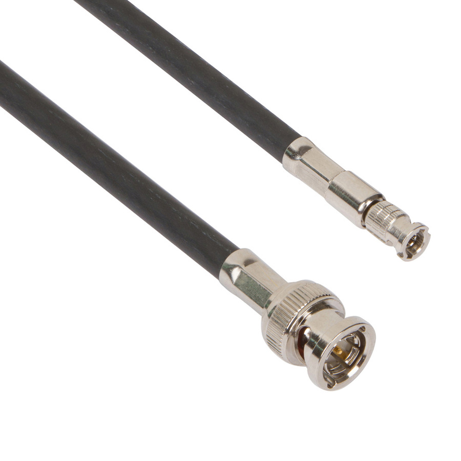 Amphenol RF 095-850-131-006 RF Cable, BNC Straight Plug to HD-BNC Straight Plug, Belden 1694A, 6" L, 75 Ohm