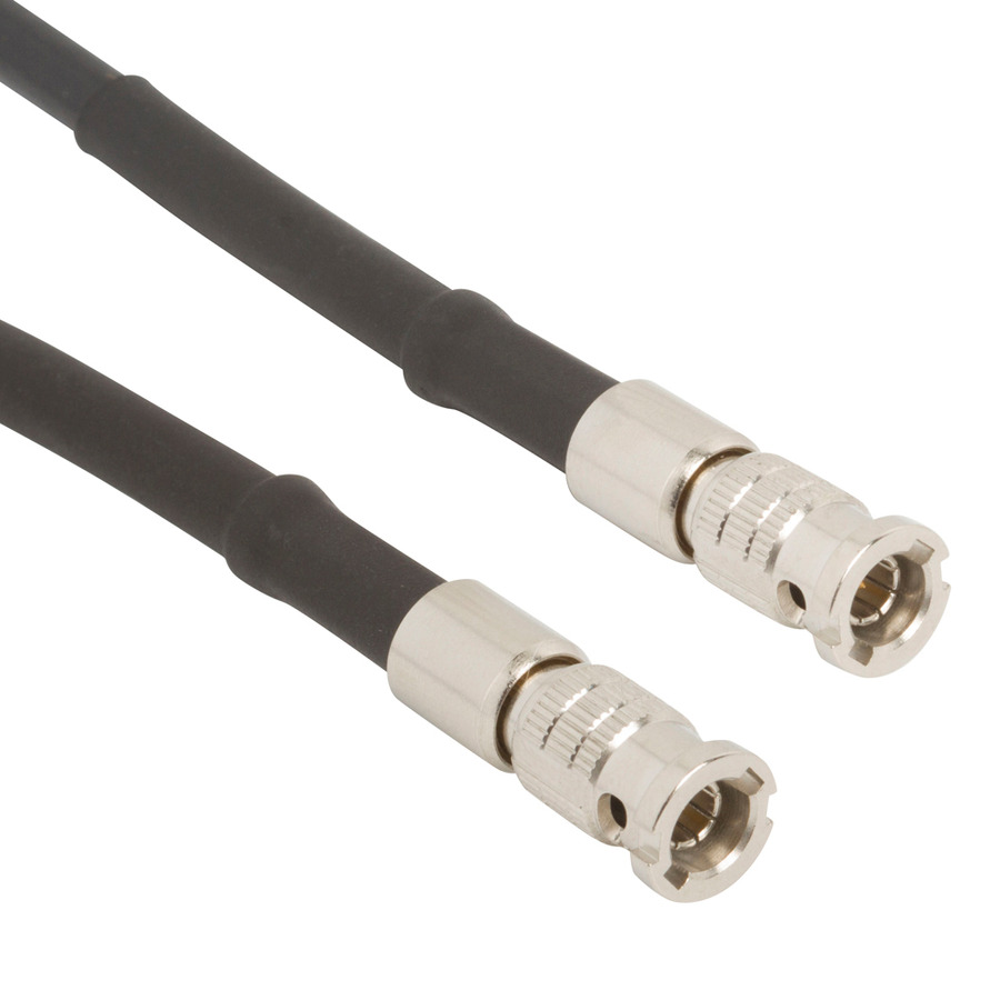 Amphenol RF 095-850-158-006 RF Cable, HD-BNC Straight Plug to HD-BNC Straight Plug, Belden 1855A, 6" L, 75 Ohm