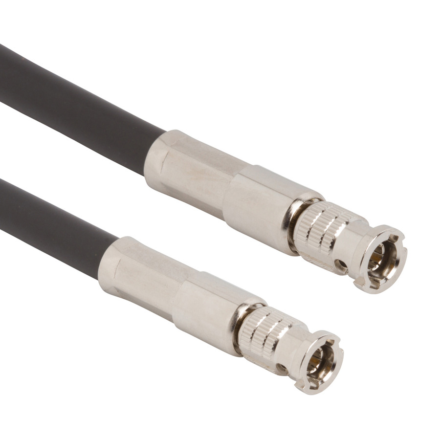 Amphenol RF 095-850-159-012 RF Cable, HD-BNC Straight Plug to HD-BNC Straight Plug, Belden 1505A, 12" L, 75 Ohm