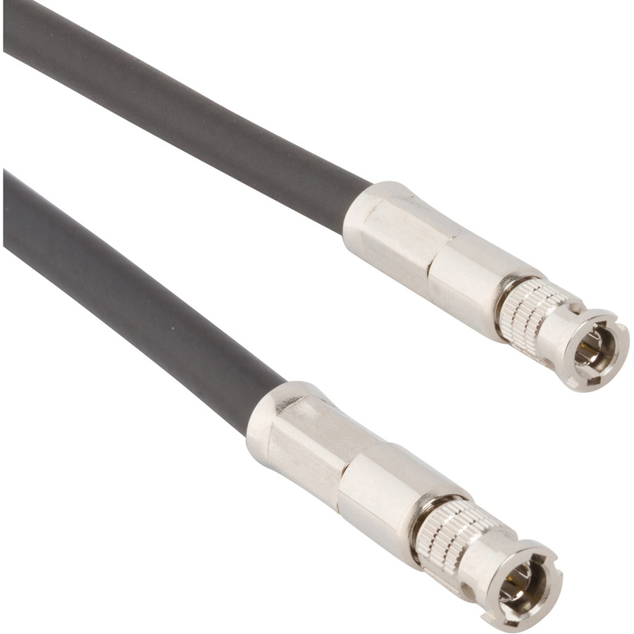 Amphenol RF 095-850-160-006 RF Cable, HD-BNC Straight Plug to HD-BNC Straight Plug, Belden 1694A, 6" L, 75 Ohm