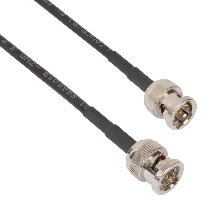 Amphenol RF 095-850-164-006 RF Cable, BNC Straight Plug to BNC Straight Plug, Belden 1855A, 6" L, 75 Ohm