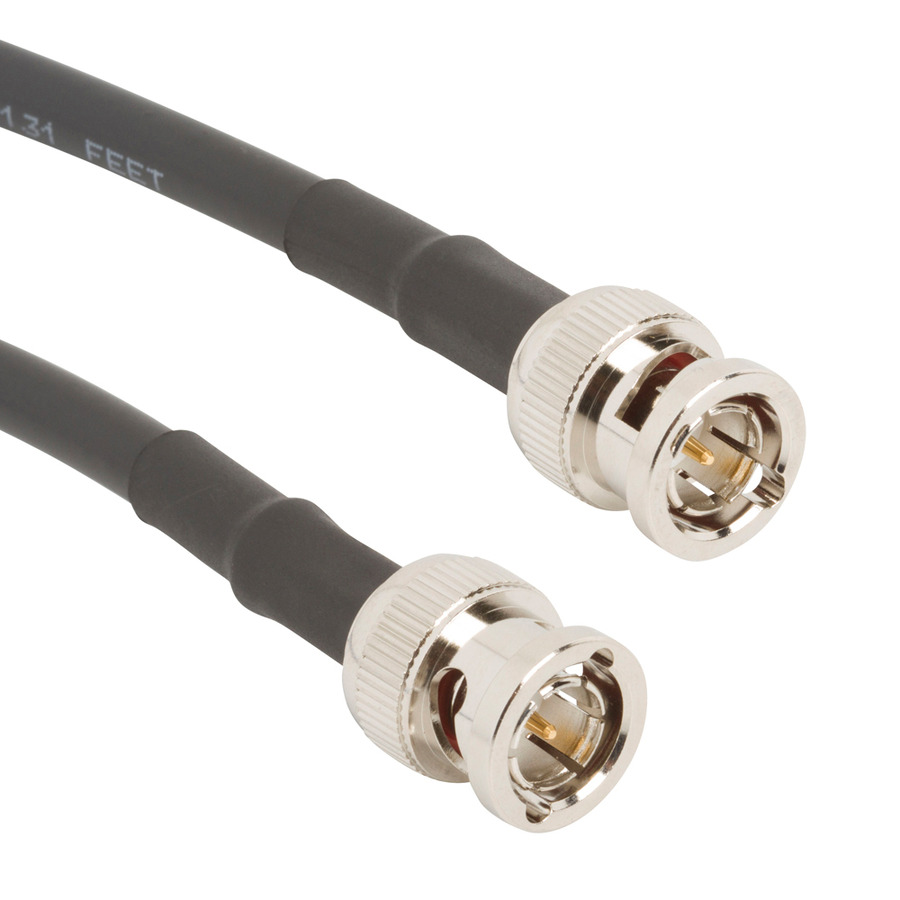 Amphenol RF 095-850-165-120 RF Cable, BNC Straight Plug to BNC Straight Plug, Belden 1505A, 120" L, 75 Ohm