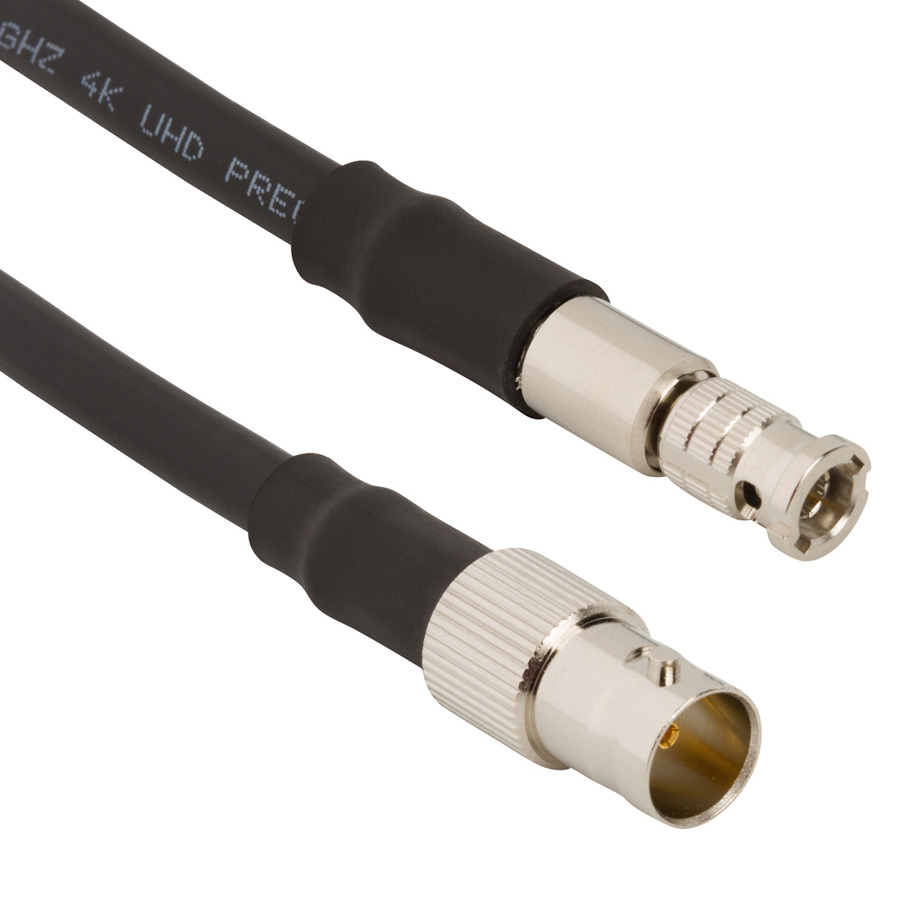 Amphenol RF 095-850-215-006 RF Cable, BNC Straight Jack to HD-BNC Straight Plug, Belden 4505R, 6" L, 75 Ohm