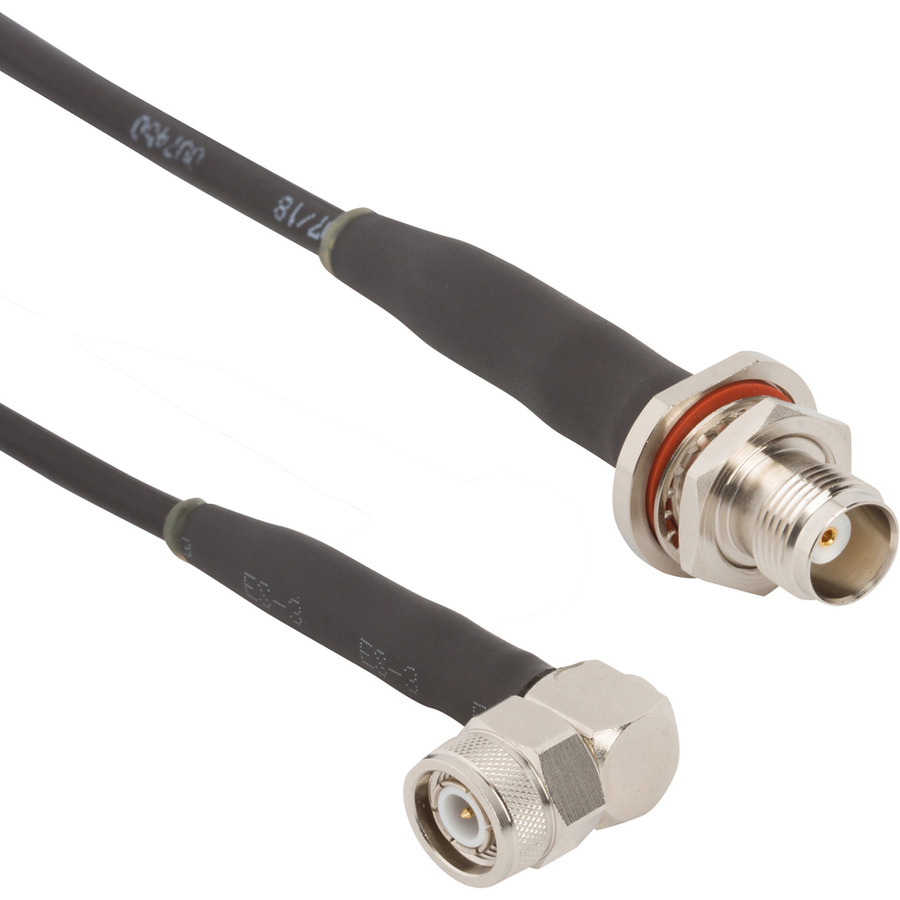 Amphenol RF 095-850-222-048 RF Cable, TNC Rt Angle Plug to TNC Straight Bulkhead Jack, Times LMR-200, 48" L, 50 Ohm