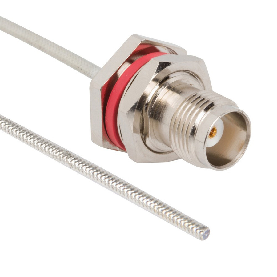 Amphenol RF 095-850-235-006 RF Cable, TNC Straight Bulkhead Jack to Unterminated, Hand Formable, 6" L, 50 Ohm