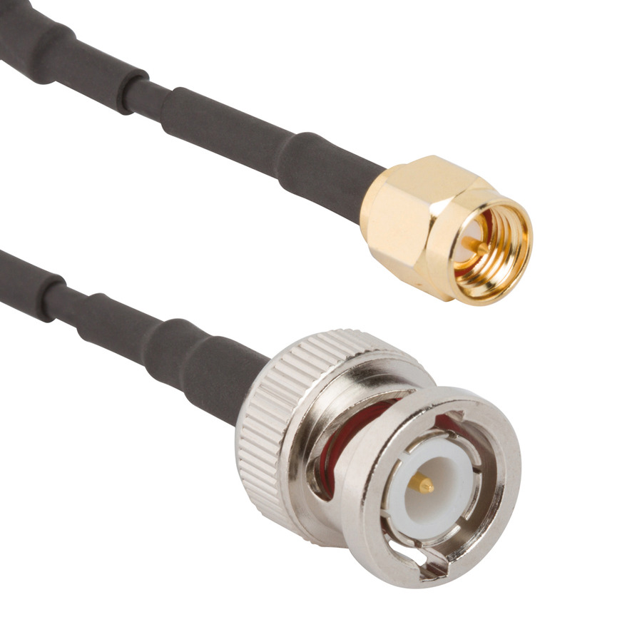 Amphenol RF 095-850-249-003 RF Cable, BNC Straight Plug to SMA Straight Plug, RG-174, 3" L, 50 Ohm