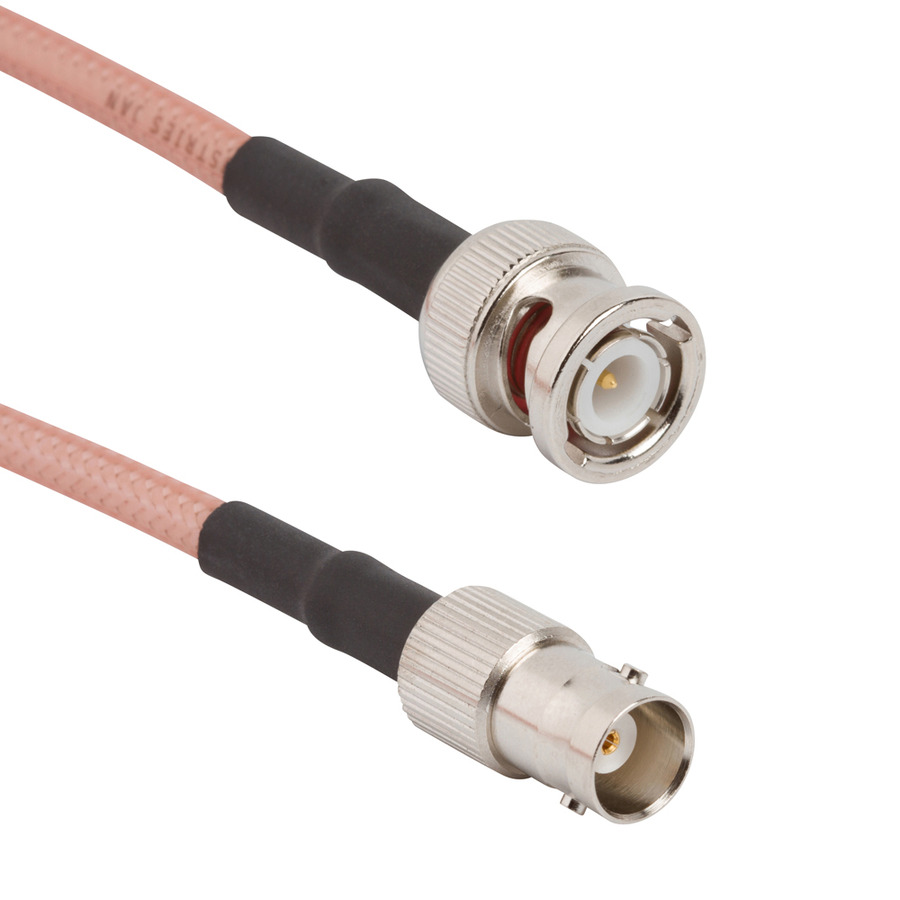 Amphenol RF 095-850-254-024 RF Cable, BNC Straight Plug to BNC Straight Jack, RG-142, 24" L, 50 Ohm