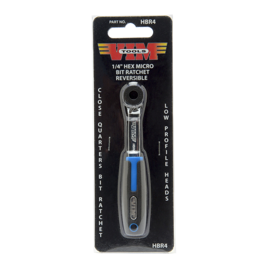 VIM Tools HBR3 1/4" Hex Low Profile Reversible Micro Ratchet - Compact Bit Driver