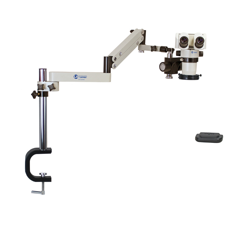 LX Microscopes / UNITRON 24828VE Microscope, S-Z 24mm Ergo Binocular, Articulat Arm, Vert Ext, 0.5X Lens, Dim LED-HO Ring, 274 Series