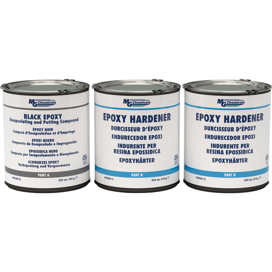 MG Chemicals 832B-3L Epoxy, Black Encapsulating & Potting Compound, 3 Can Kit