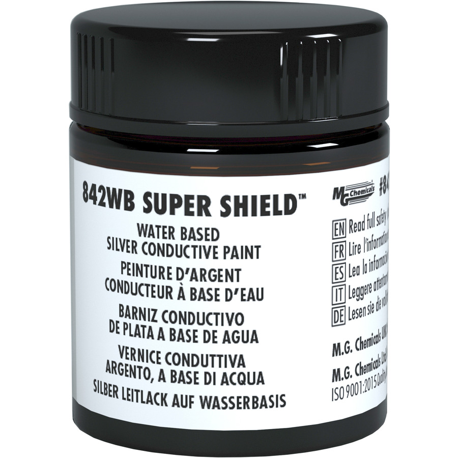 MG Chemicals 842WB-15ML Super Shield, Water Based Silver Conductive Paint 0.4 fl oz Jar