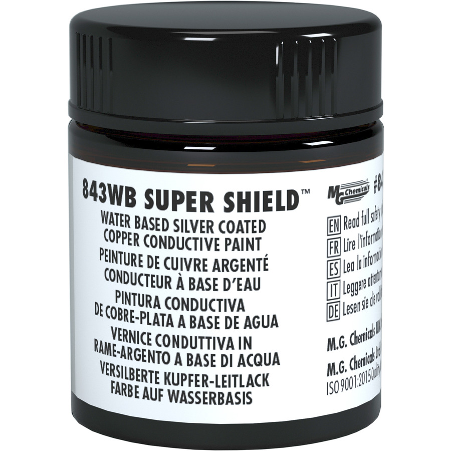 MG Chemicals 843WB-15ML Super Shield, Water Based Silver Coated Copper Conductive Paint, 15ml