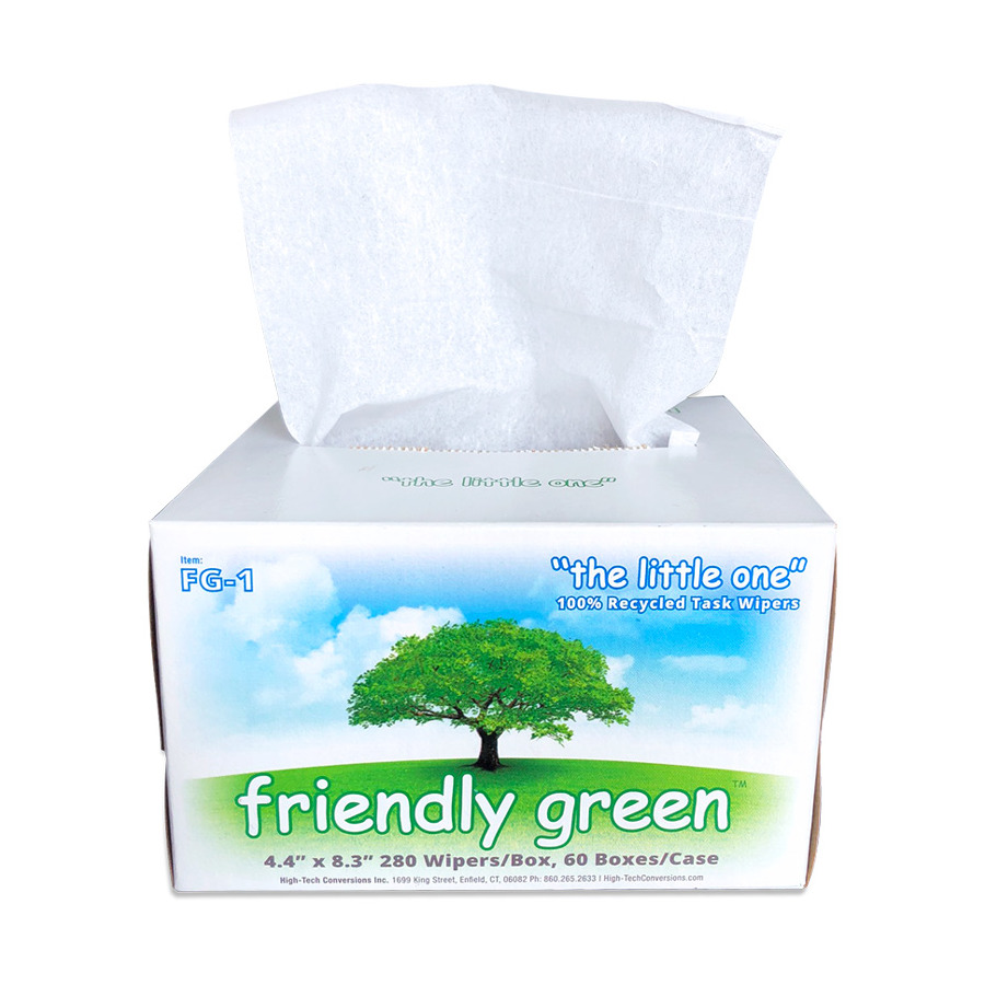 High-Tech Conversions FG-1 Cleanroom Wipes, Single-Ply, Environmentally Friendly, 280/Bx