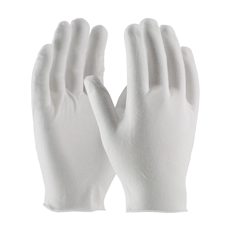 PIP 2546 Gloves, Lightweight, Economy, Unhemmed, Cotton/Polyester, White, Mens