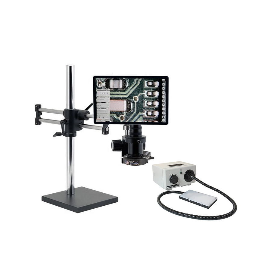 O.C. White TKSS-BL HD Integrated Inspection System, 24'' Double Ball Bearing Base, Micro-Lite Fiberoptic Back Light