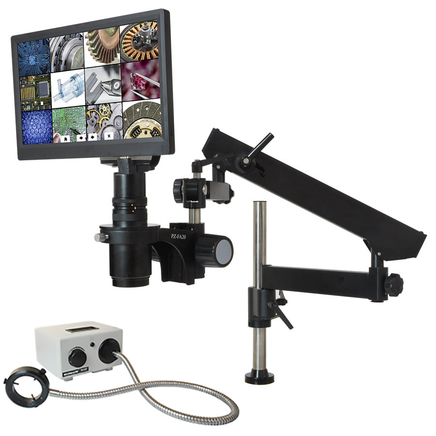 O.C. White TKSS-FA-A HD Integrated Digital Microscope, Articulating Arm Asm, Fiberoptic Annular Light, Super-Scope Series