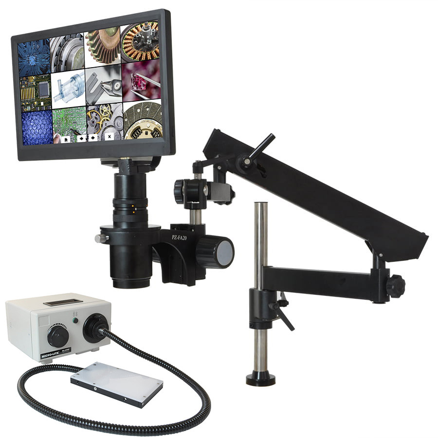 O.C. White TKSS-FA-BL HD Integrated Digital Microscope, Articulating Arm Asm, Fiberoptic Back Light, Super-Scope Series