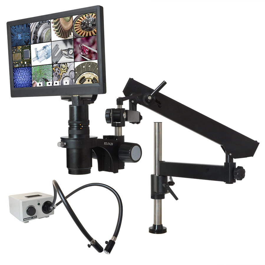 O.C. White TKSS-FA-D HD Integrated Digital Microscope, Articulating Arm Asm, FO Dual Point Light, Super-Scope Series