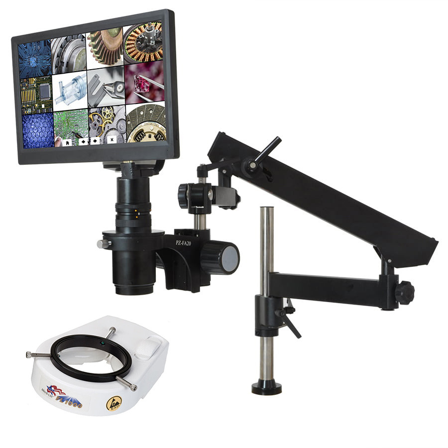 O.C. White TKSS-FA-F HD Integrated Digital Microscope, Articulating Arm Assembly, Fluorescent Bulb, Super-Scope Series