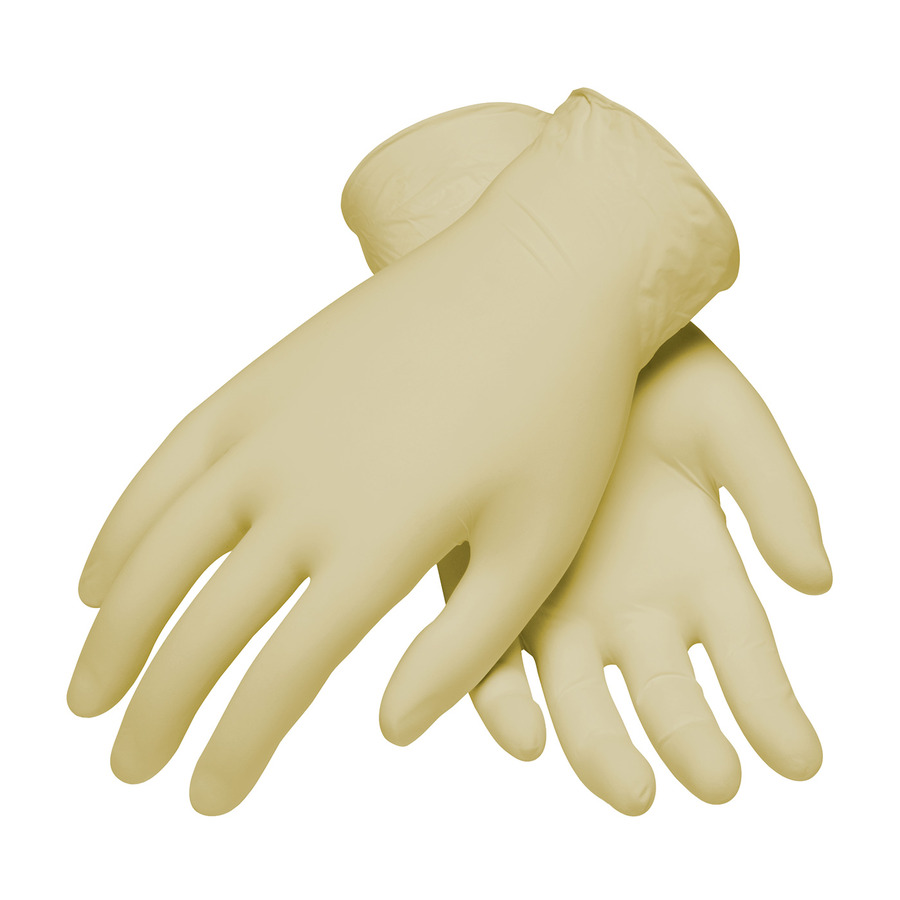 CleanTeam 100-322400/L Gloves, Natural, Latex, Latex, L, Cls100, 7 mil, PF, 9.5", Texture, 100/Pk