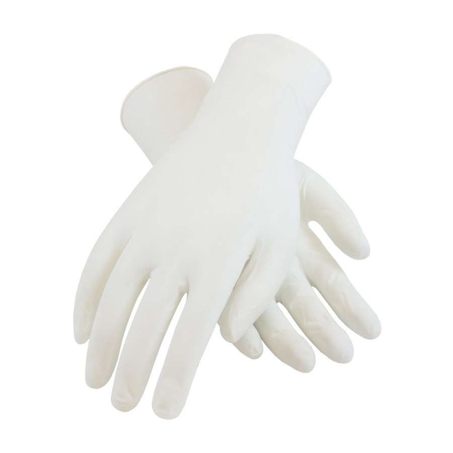 CleanTeam 100-332400/L Gloves, White, Nitrile L, Cls100, 5 mil, PF, 9.5", ESD, Texture, 100/Pk