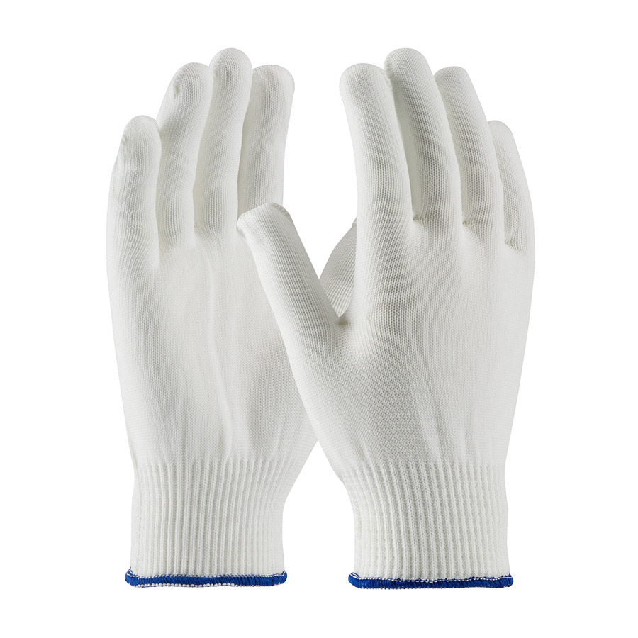 CleanTeam 40-230L Gloves, White, Light-Weight Stretch Polyester Knit, L, 13 Gauge, Silicone Free