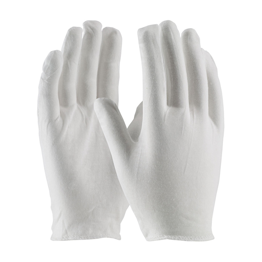 CleanTeam 97-500H Gloves, White, Men's, Cotton Lisle, Light Weight, Premium, Overcast Hem