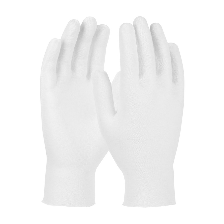 CleanTeam 97-501/10 Gloves, White, Women's, Cotton Lisle, Light Weight, Premium, Unhemmed, 10.5"