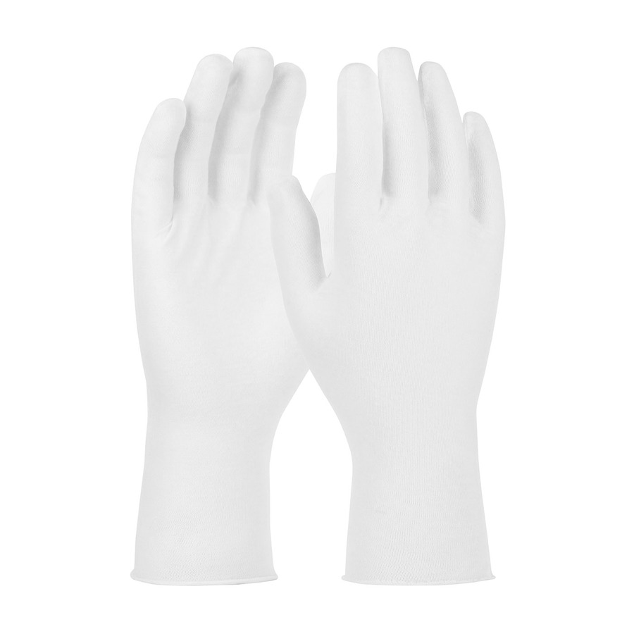 CleanTeam 97-501/12 Gloves, White, Women's, Cotton Lisle, Light Weight, Premium, Unhemmed, 12"