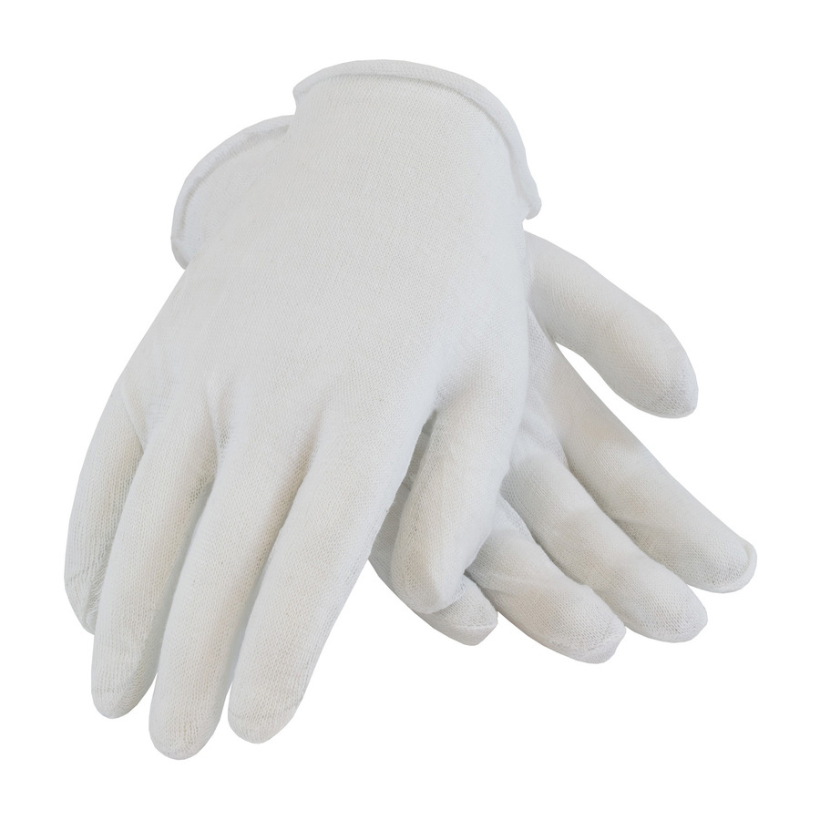 CleanTeam 97-501I Gloves, White, Women's, Cotton Lisle, Light Weight, Economy, Unhemmed