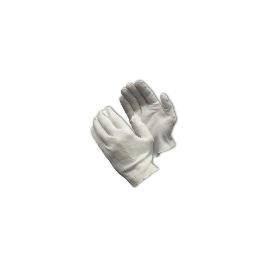 CleanTeam 97-541H Gloves, White, Women's, Cotton Lisle, Heavy Weight, Overcast Hem