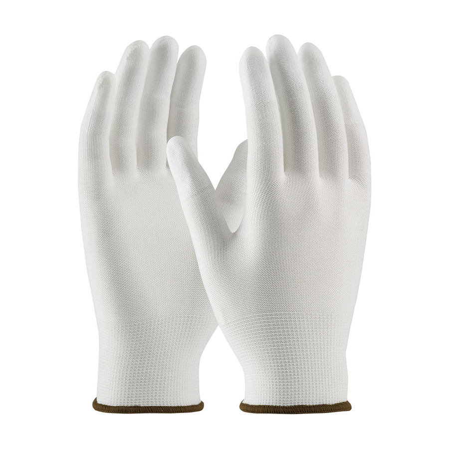 CleanTeam 99-126/L Gloves, White, L, Nylon with Urethane Coating, Coated Finger Tips