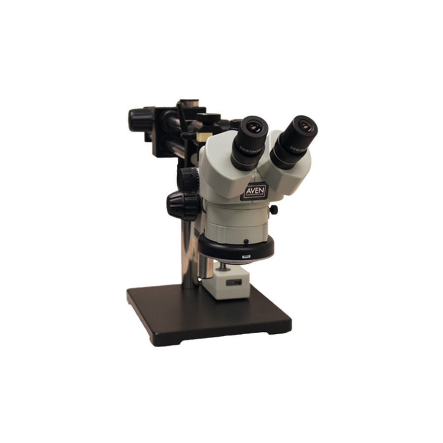 Aven 26800B-369 Binocular Microscope, Stereo Zoom, SPZ-50, 6.75x -50x, Dbl Arm Boom Std, LED Light