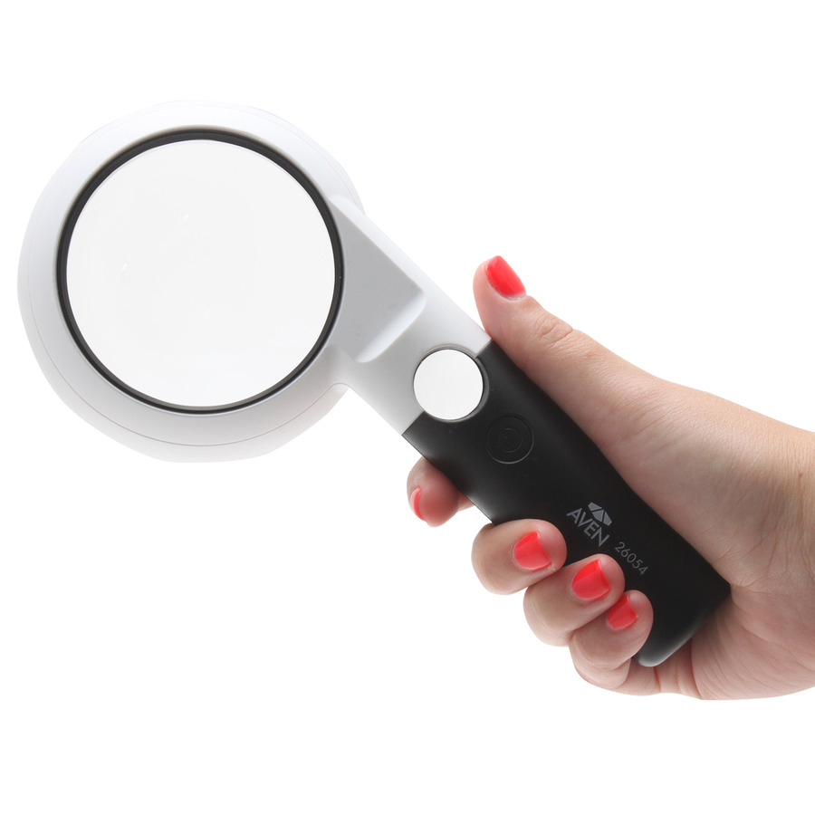 Aven 26054 Handheld Magnifier, 5X/20X With Led Light